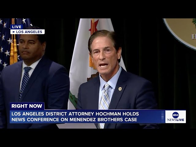 ⁣LIVE: Los Angeles DA holds news conference on Menendez brothers case