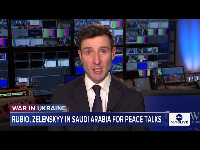 ⁣Secretary of State Marco Rubio, Ukrainian Pres. Zelenskyy arrive in Saudi Arabia for peace talks