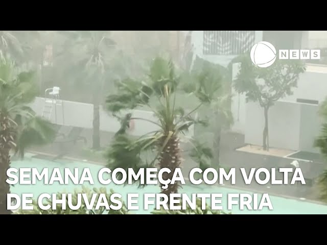 ⁣Semana começa com volta de chuvas e frente fria no Sul