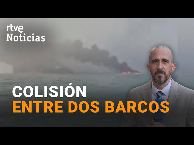 ⁣Un PETROLERO ESTADOUNIDENSE y un CARGUERO PORTUGUÉS se INCENDIAN tras COLISIONAR en el MAR DEL NORTE