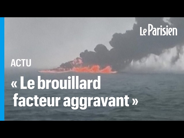 ⁣Mer du Nord : collision spectaculaire entre un cargo et un pétrolier