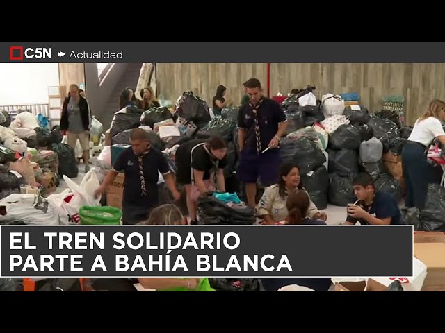 ⁣"TREN SOLIDARIO" para las VÍCTIMAS de las INUNDACIONES de BAHÍA BLANCA