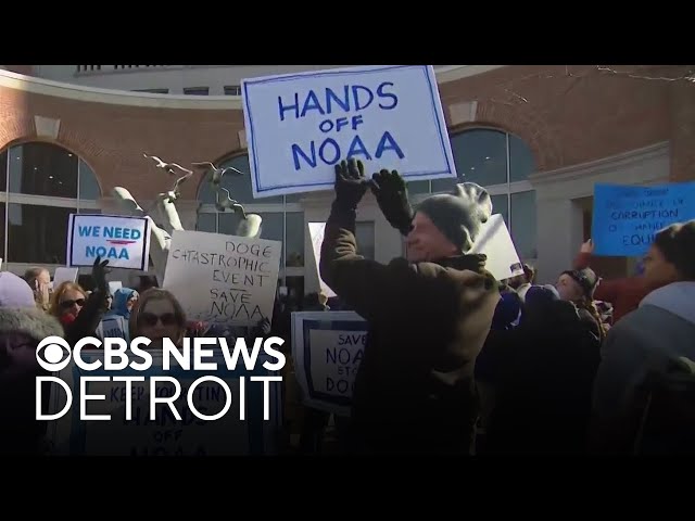 ⁣Protests held against NOAA layoffs