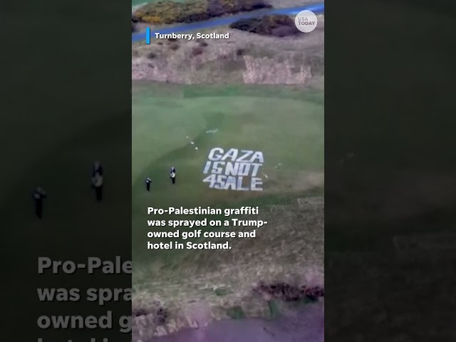 ⁣Trump-owned golf course vandalized by pro-Palestinian group #Shorts