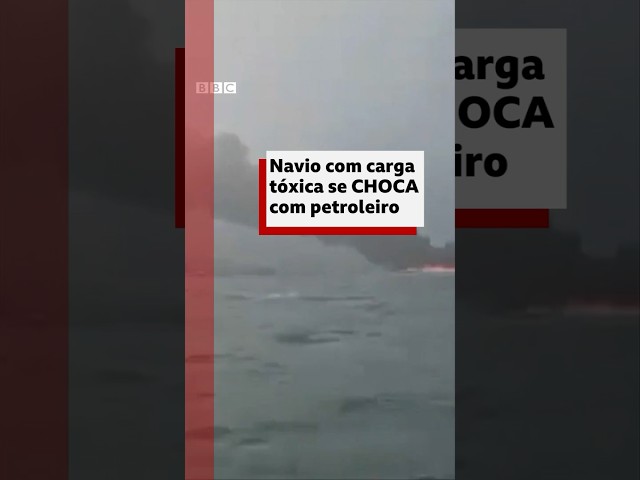 ⁣Petroleiro e embarcação com carga tóxica colidem no Mar do Norte #bbcnewsbrasil