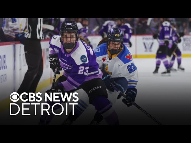 ⁣Women's hockey players return to Detroit for PWHL's Takeover Tour game