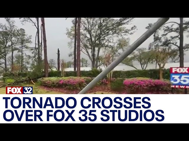 ⁣Video: Tornado crosses over FOX 35 Studios in Lake Mary, Florida