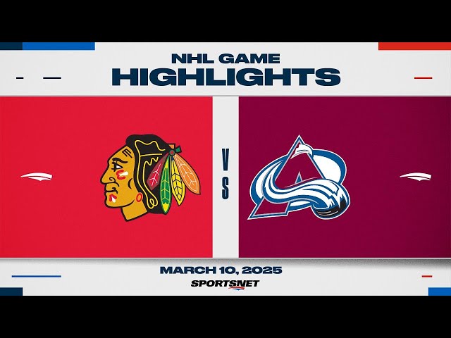 ⁣NHL Highlights | Blackhawks vs. Avalanche - March 10, 2025