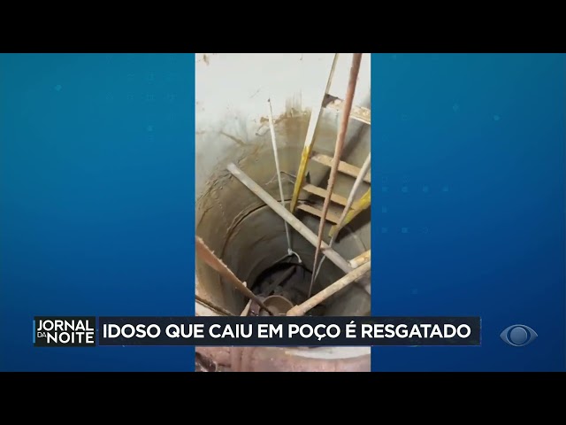 ⁣Idoso é resgatado após ficar oito horas preso em poço no Rio de Janeiro