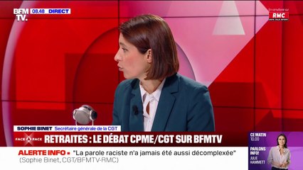 Sophie Binet (CGT) sur les retraites: "Bien sûr qu'on peut revenir à 62 ans puis à 60 ans&