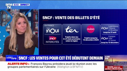 ⁣SNCF: les ventes de billets de train pour cet été débutent ce mercredi 12 mars à 6h