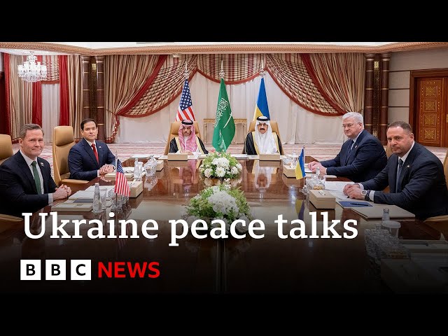 ⁣US-Ukraine peace talks begin after 'massive' drone attack in Moscow | BBC News