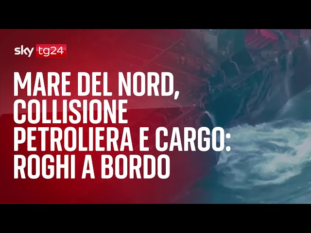 ⁣Mare del Nord, collisione petroliera e cargo: roghi a bordo