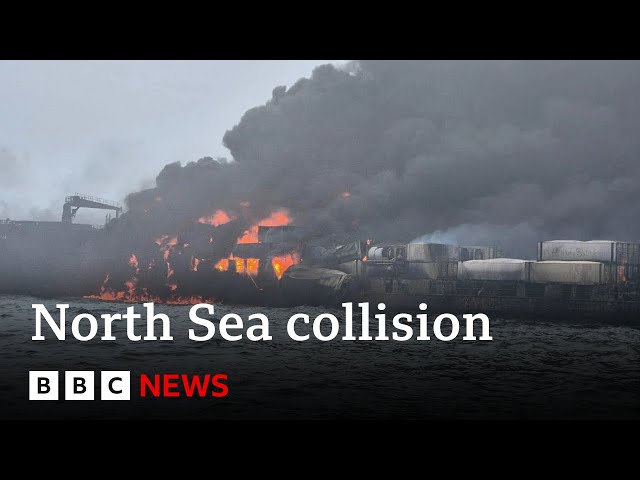 ⁣Search for North Sea collision crew member called off | BBC News