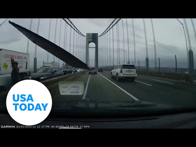 Dashcam captures moment board smashes into car windshield | USA TODAY