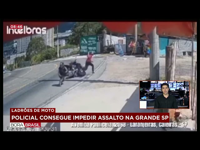 ⁣Policial penal reage a tentativa de assalto e atira contra suspeito em SP