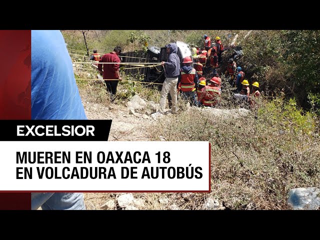 ⁣Mueren en Oaxaca 18 simpatizantes de Morena en volcadura de autobús