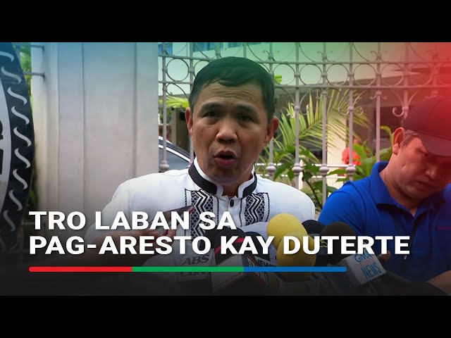 ⁣Kampo ni Duterte, humiling ng TRO sa Korte Suprema laban sa pag-aresto sa kanya