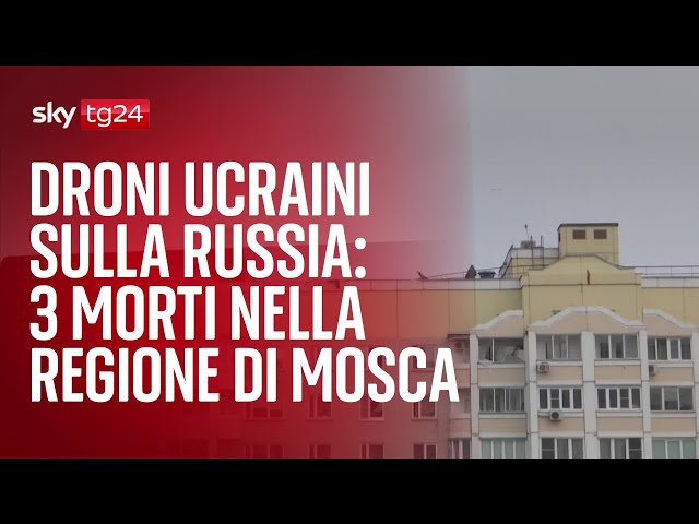 ⁣Ucraina, attacco con droni regione di Mosca: morti e feriti