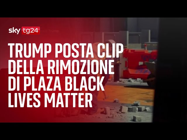 ⁣Trump posta clip della rimozione di Plaza Black Lives Matter