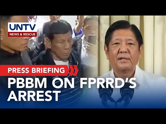 ⁣PBBM holds press briefing on former President Rodrigo Duterte arrest