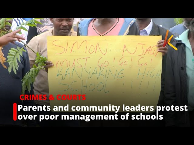 ⁣Parents and community leaders protest over poor management of schools in Imenti South