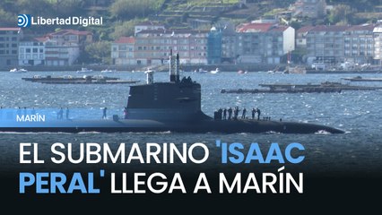 ⁣El submarino 'Isaac Peral' llega a la Escuela Naval Militar de Marín en un evento históric