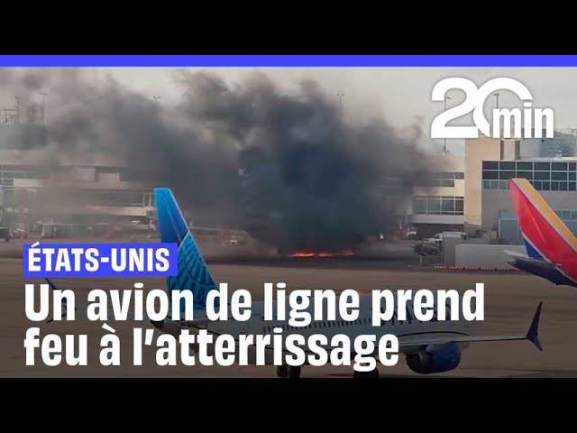 ⁣États-Unis : Le moteur d'un avion de ligne prend feu à l'atterrissage