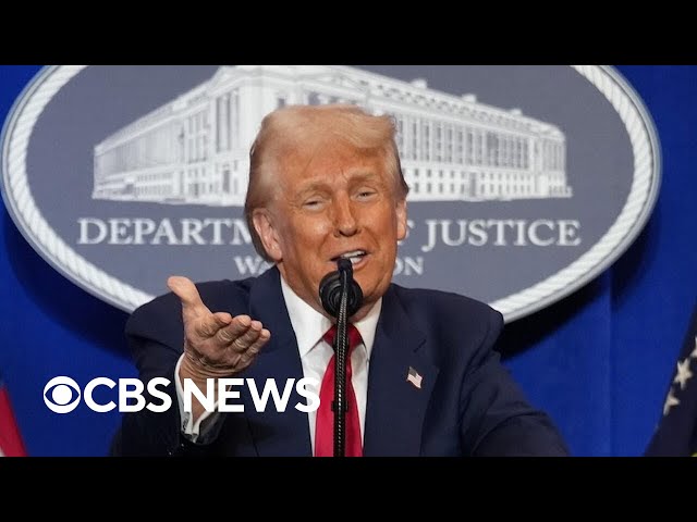 ⁣Why were Trump's remarks from the Justice Department unique, jarring?