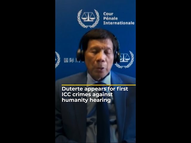 ⁣Duterte appears for first ICC crimes against humanity hearing | AJ #shorts