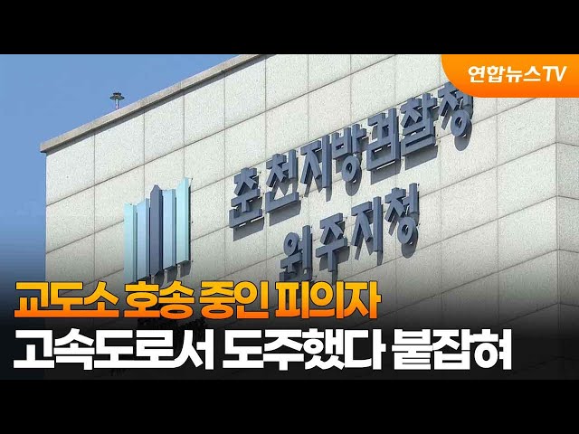 ⁣교도소 호송 중인 피의자 고속도로서 도주했다 붙잡혀 / 연합뉴스TV (YonhapnewsTV)