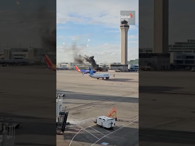 ⁣American airlines flight catches fire in Denver, passengers evacuated