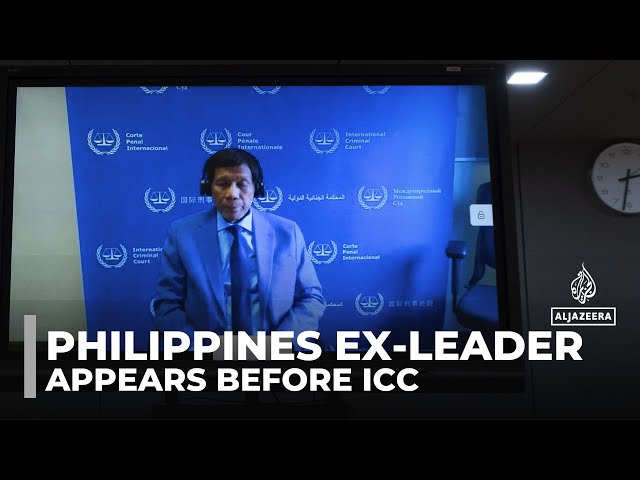 ⁣Philippines ex-leader Rodrigo Duterte appears before ICC by videolink