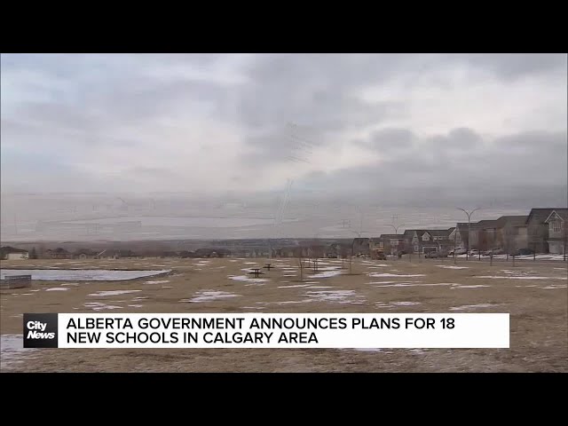 Alberta Government Announces plans for 18 New Schools in Calgary Area