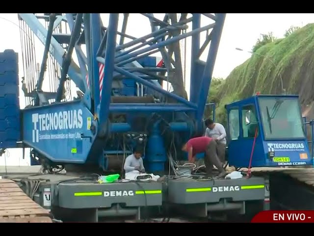 ⁣Delincuentes aprovechan paralización de obra de puente para robar costosos accesorios de grúa