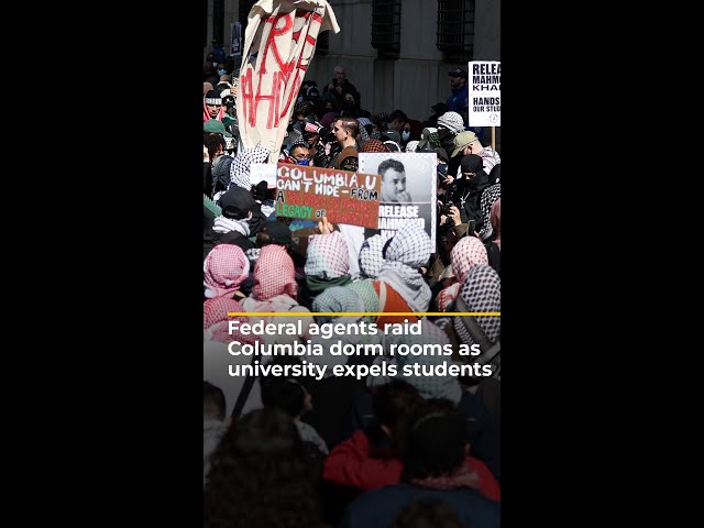 ⁣Federal agents raid Columbia dorm rooms as university expels students | AJ #shorts