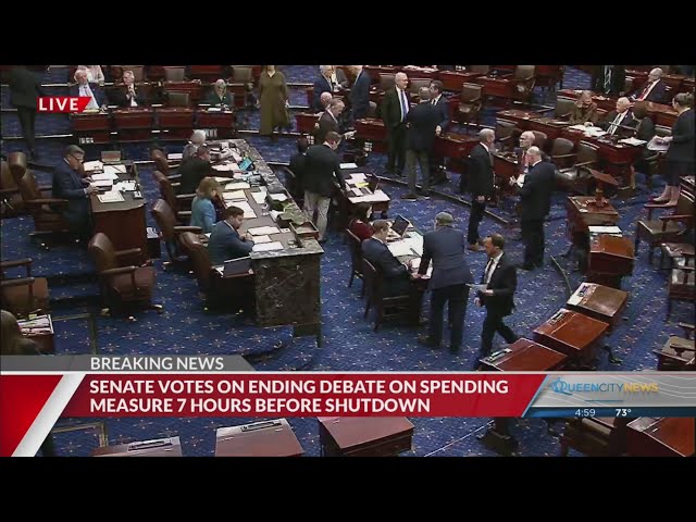 ⁣US Senate votes on ending debate on spending measure