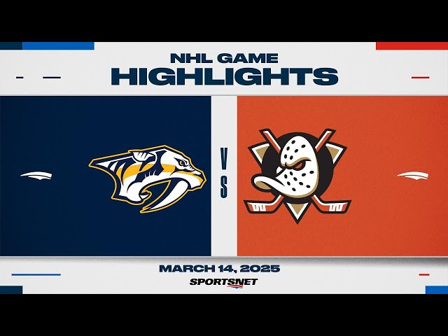 ⁣NHL Highlights | Predators vs. Ducks - March 14, 2025