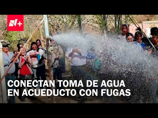 Arreglan uno de los desperfectos en acueducto con fugas en Álamos, Sonora, tras reportaje de N+