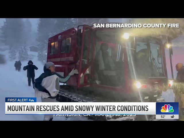 Crews rescue dozens stranded in snowy conditions near Big Bear