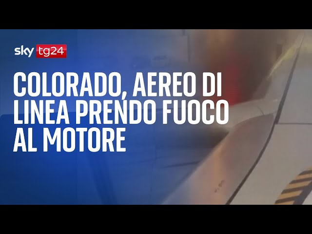 Colorado, aereo di linea prende fuoco al motore