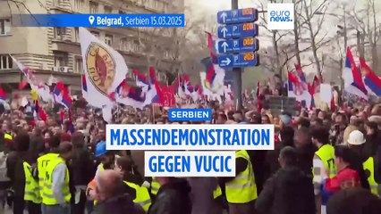 ⁣Massenprotest in Belgrad gegen die Regierung von Präsident Vucic