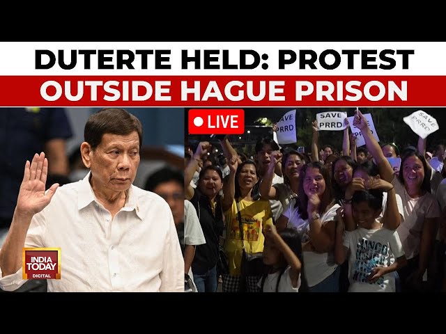 Former Philippine President Rodrigo Duterte Arrested, Protest Erupts Outside Hague Prison LIVE