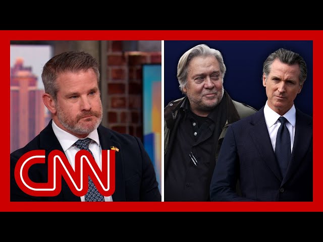 ⁣Adam Kinzinger on Newsom having Bannon on podcast: 'This is nuts'