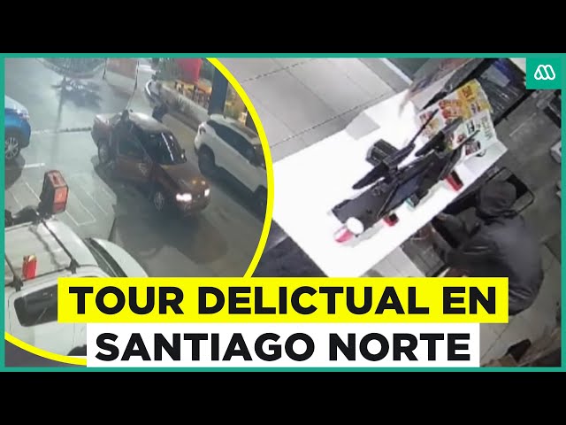 ⁣Tour delictual en Santiago Norte: Dos detenidos por asaltos en locales de comida y un servicentro