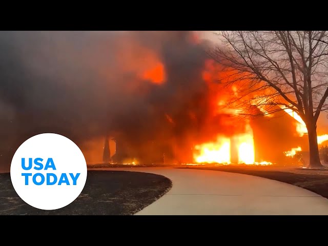 ⁣Oklahoma wildfires spread across state, hundreds of homes destroyed | USA TODAY