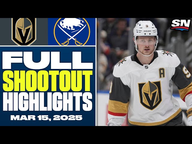 ⁣Vegas Golden Knights at Buffalo Sabres | FULL Shootout Highlights - March 15, 2025