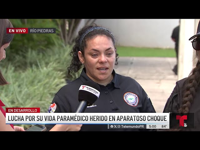 ⁣Paramédico herido en accidente lucha por su vida