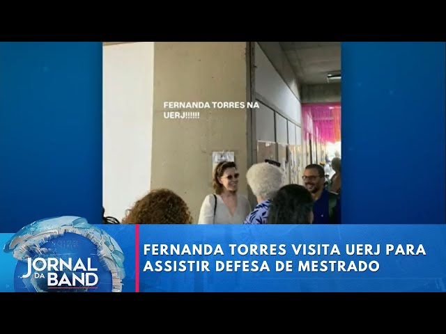 Fernanda Torres visita UERJ para assistir defesa de mestrado do filho | Jornal da Band