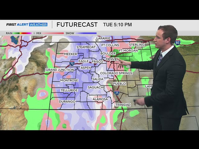 ⁣High fire danger Sunday and Monday in Denver, rain and snow on Tuesday